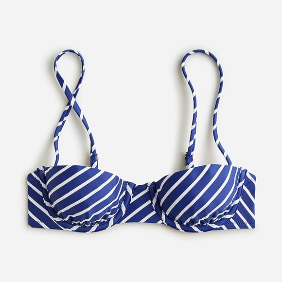 J. Crew Other - J.Crew striped balconette underwire bikini top, 34A, blue